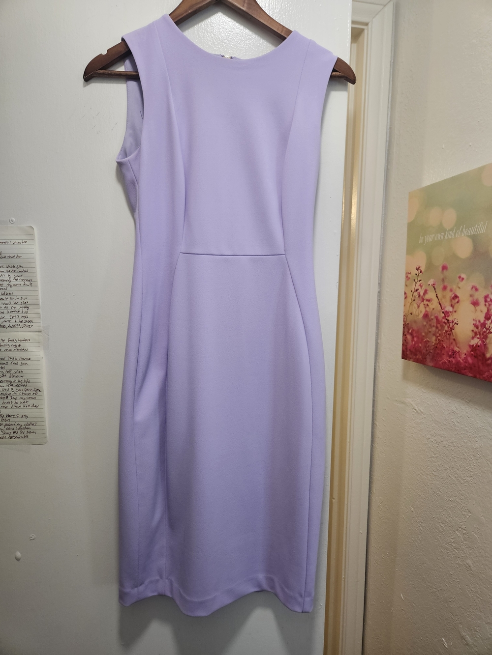 Calvin Klein Lavender Sleeveless Midi Sheath Dress